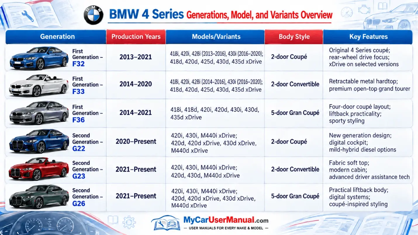 Bmw 4 Series Owner Manual PDF