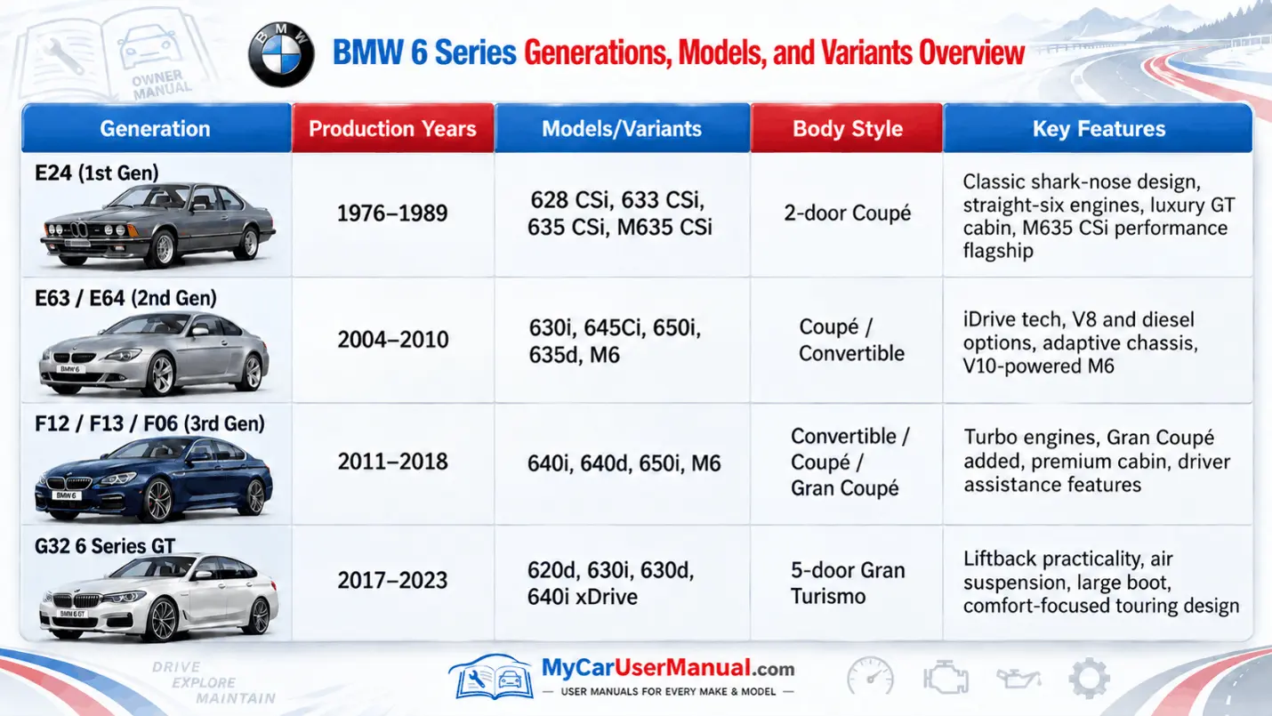 Bmw 6 Series Owner Manual PDF