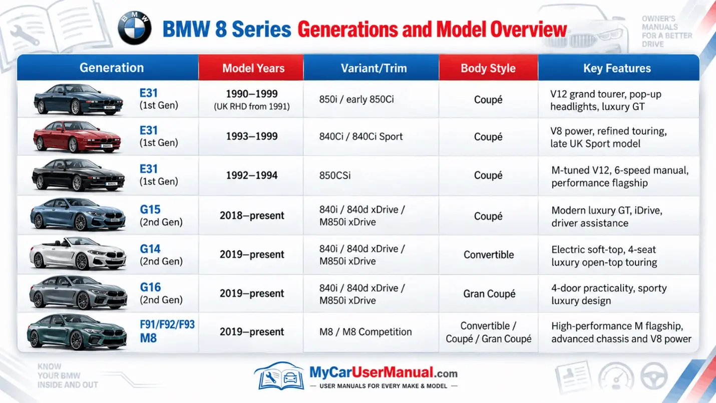 Bmw 8 Series Owner Manual PDF