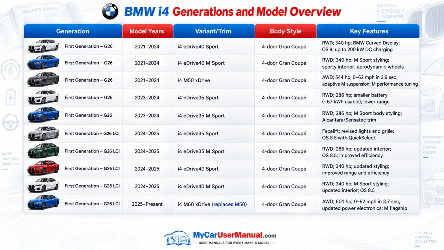 Bmw I4 Owner Manual PDF