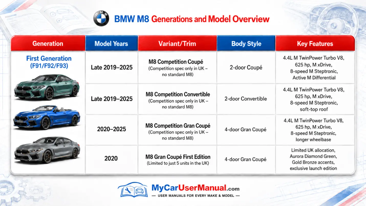 Bmw M8 Owner Manual PDF