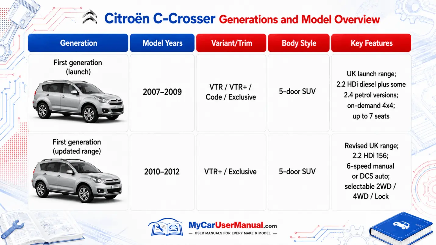 Citroen C-Crosser Owner Manual PDF