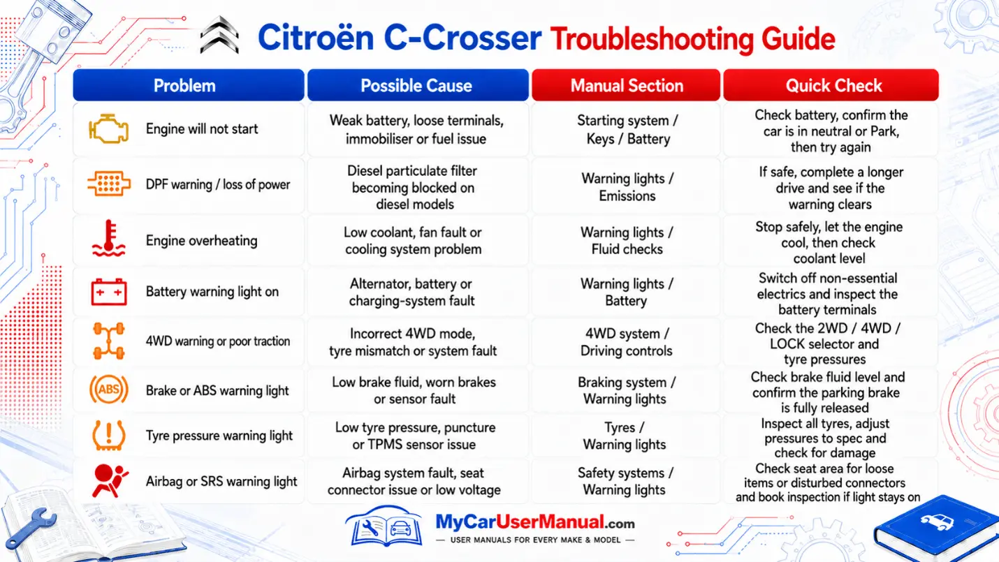 Citroen C-Crosser Handbook & Service Guide