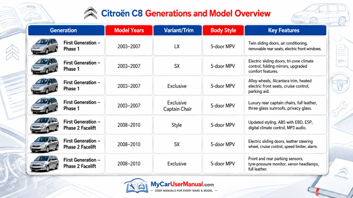 Citroen C8 Owner Manual PDF