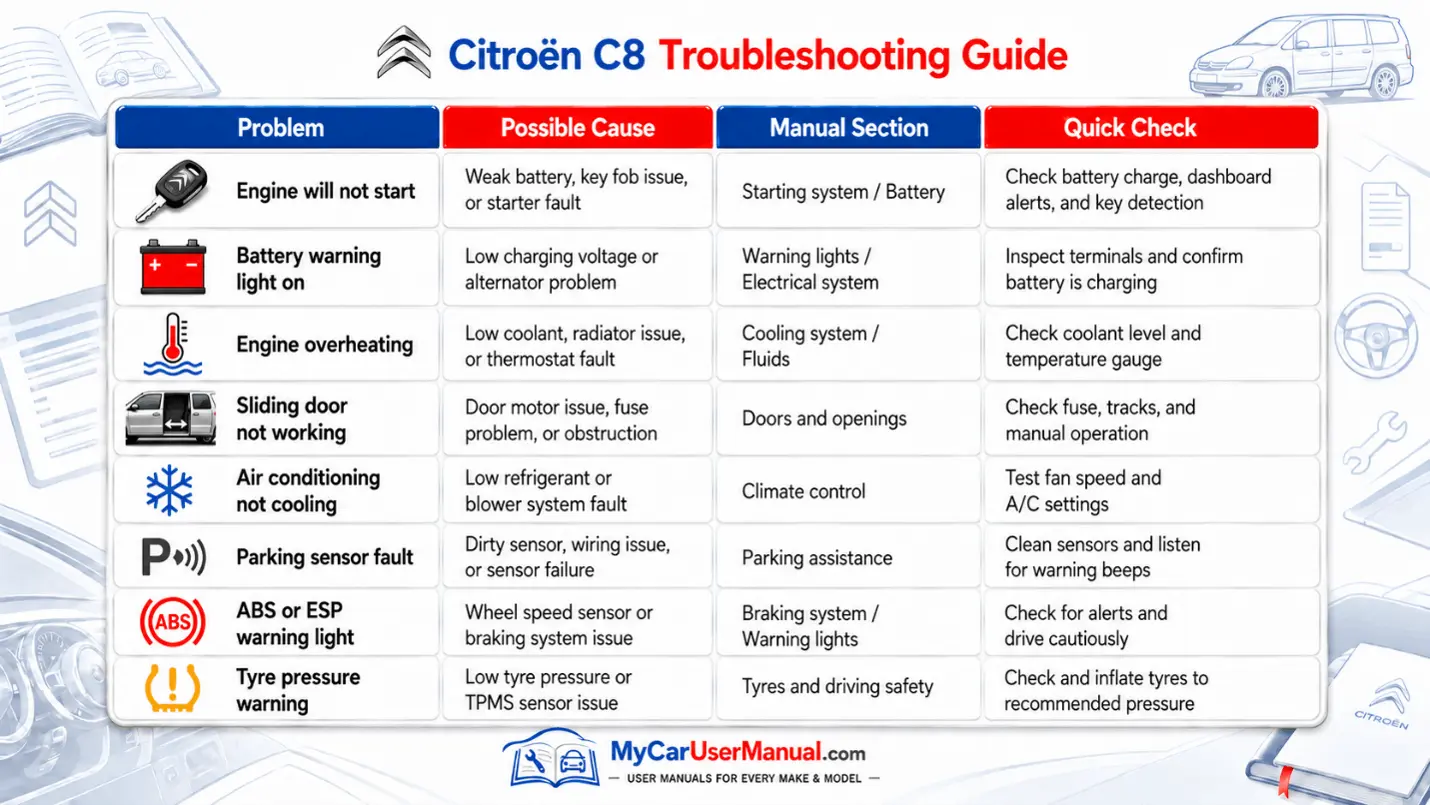 Citroen C8 Handbook & Service Guide