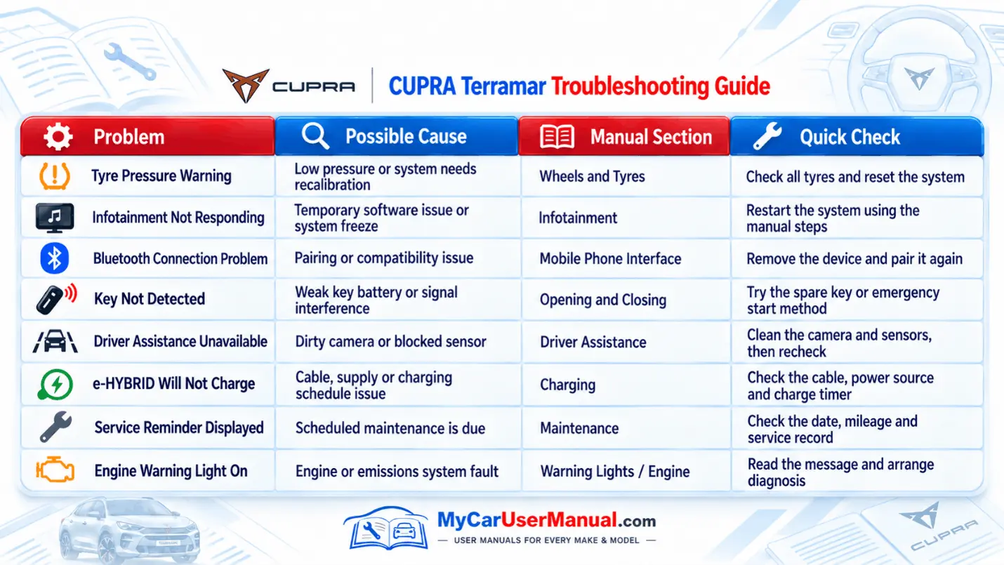 Cupra Terramar Handbook & Service Guide