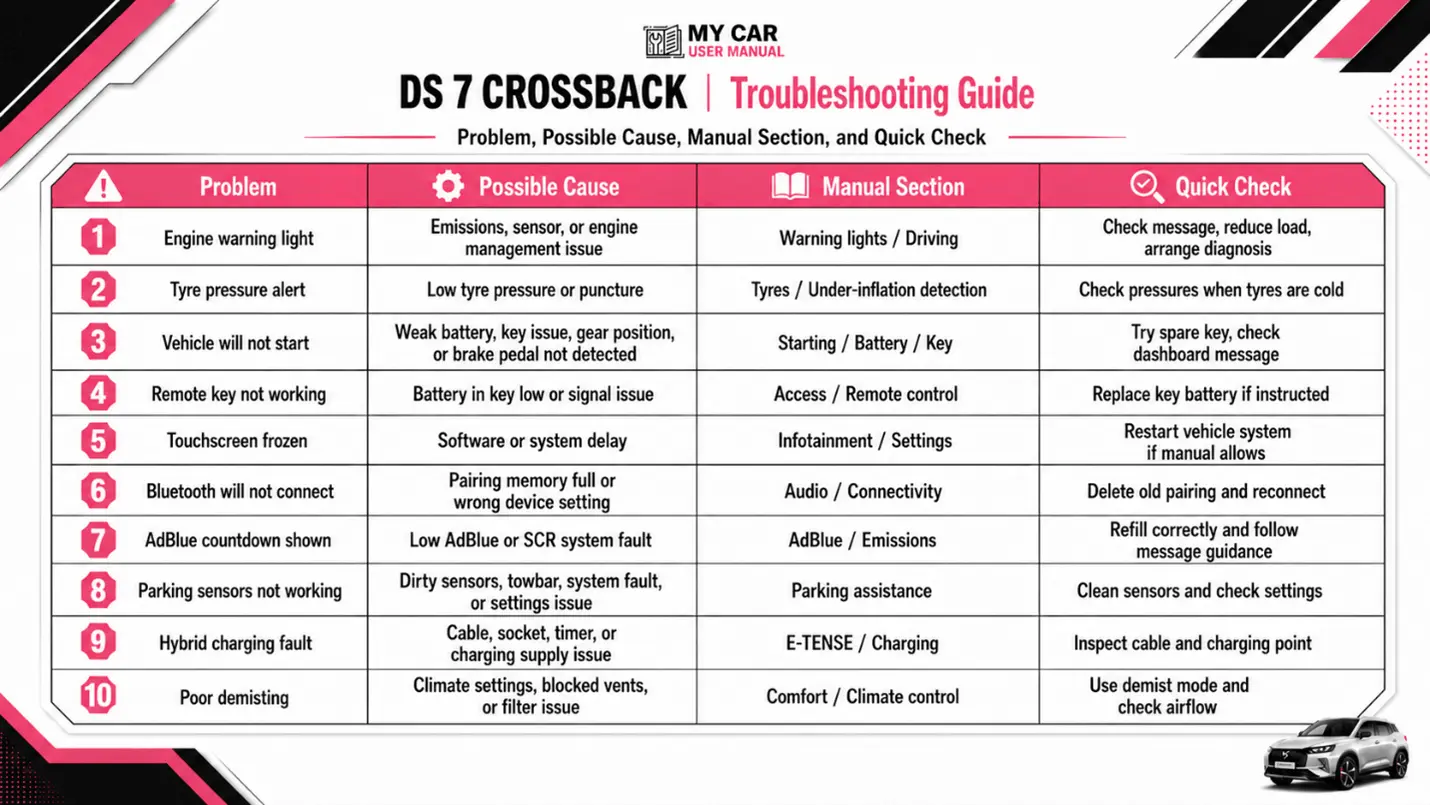 Ds 7 Crossback Handbook & Service Guide