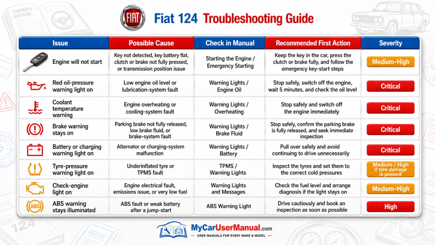 Fiat 124 User Manual PDF