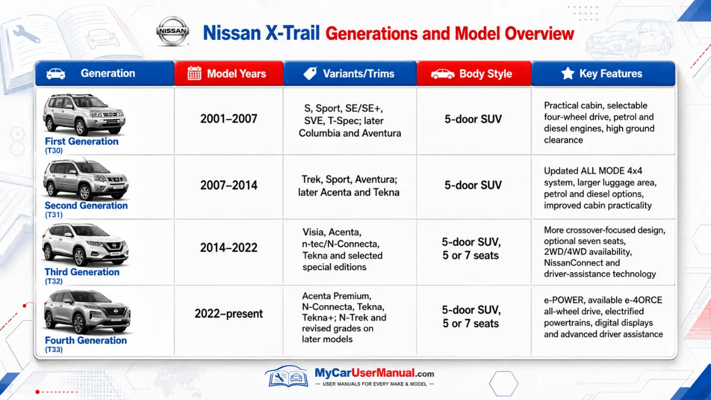 Nissan X Trail Owner Manual PDF