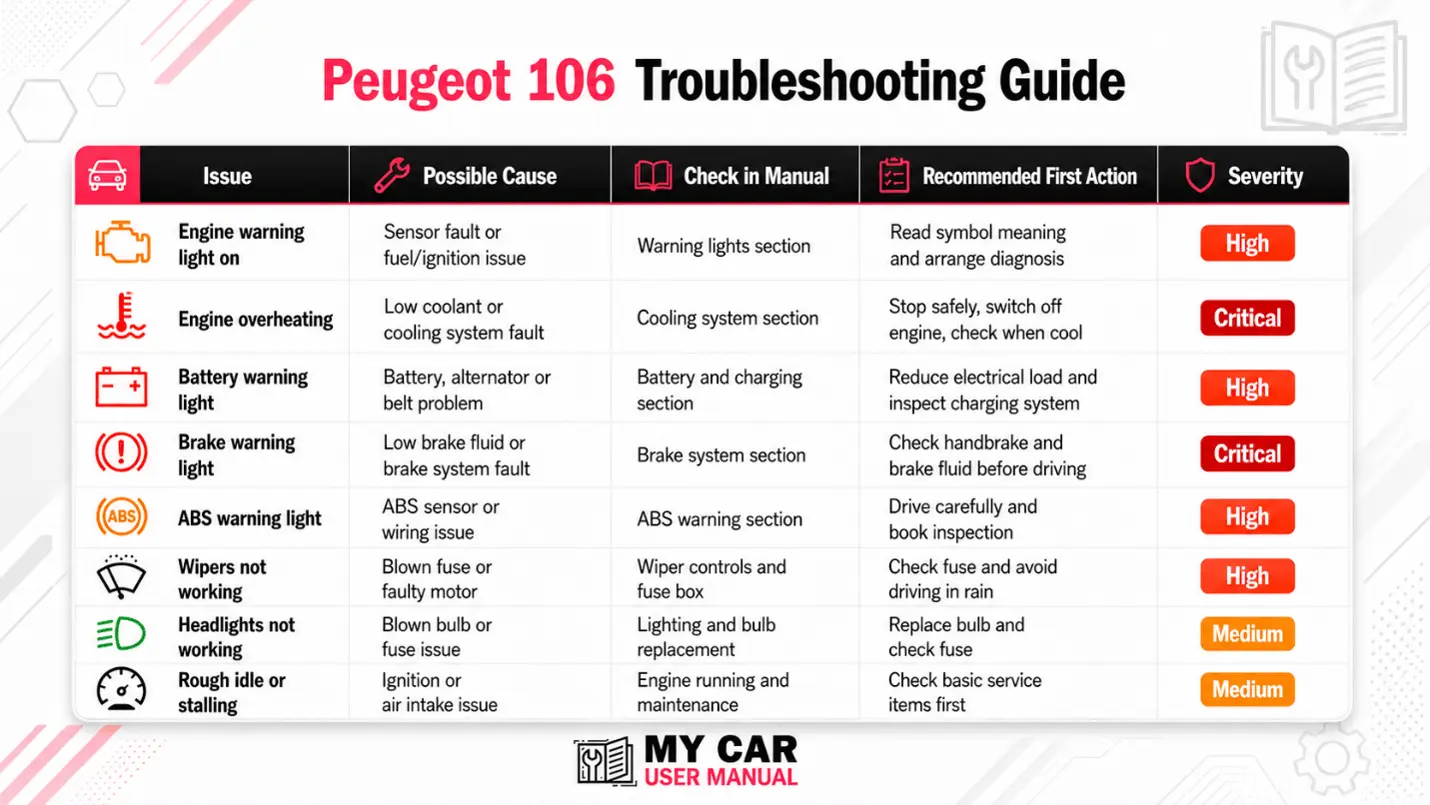 Peugeot 106 User Manual PDF