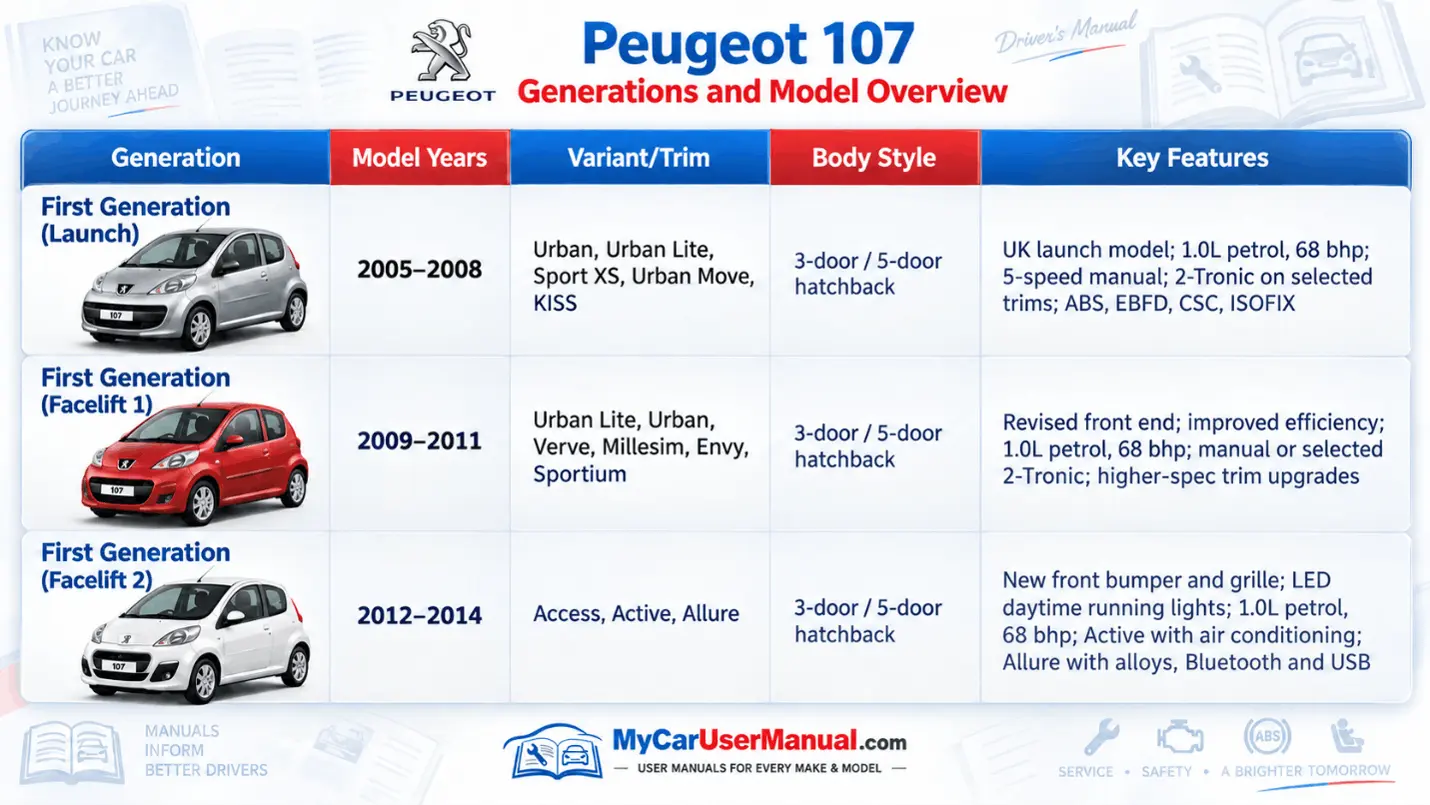 Peugeot 107 Owner Manual PDF