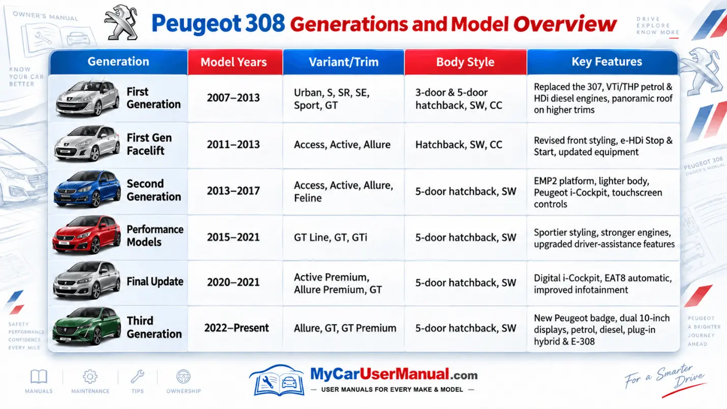 Peugeot 308 Owner Manual PDF