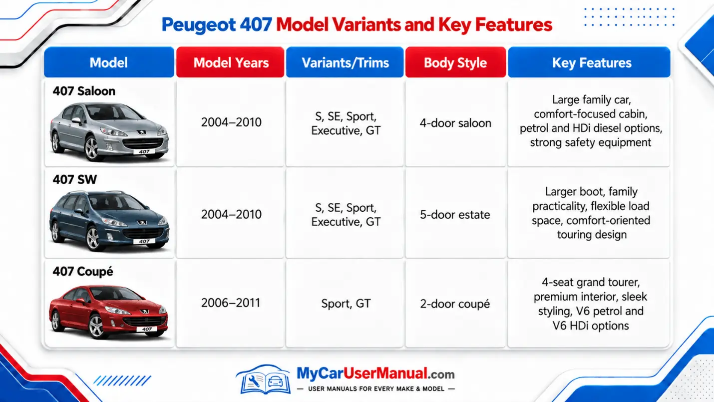 Peugeot 407 Owner Manual PDF