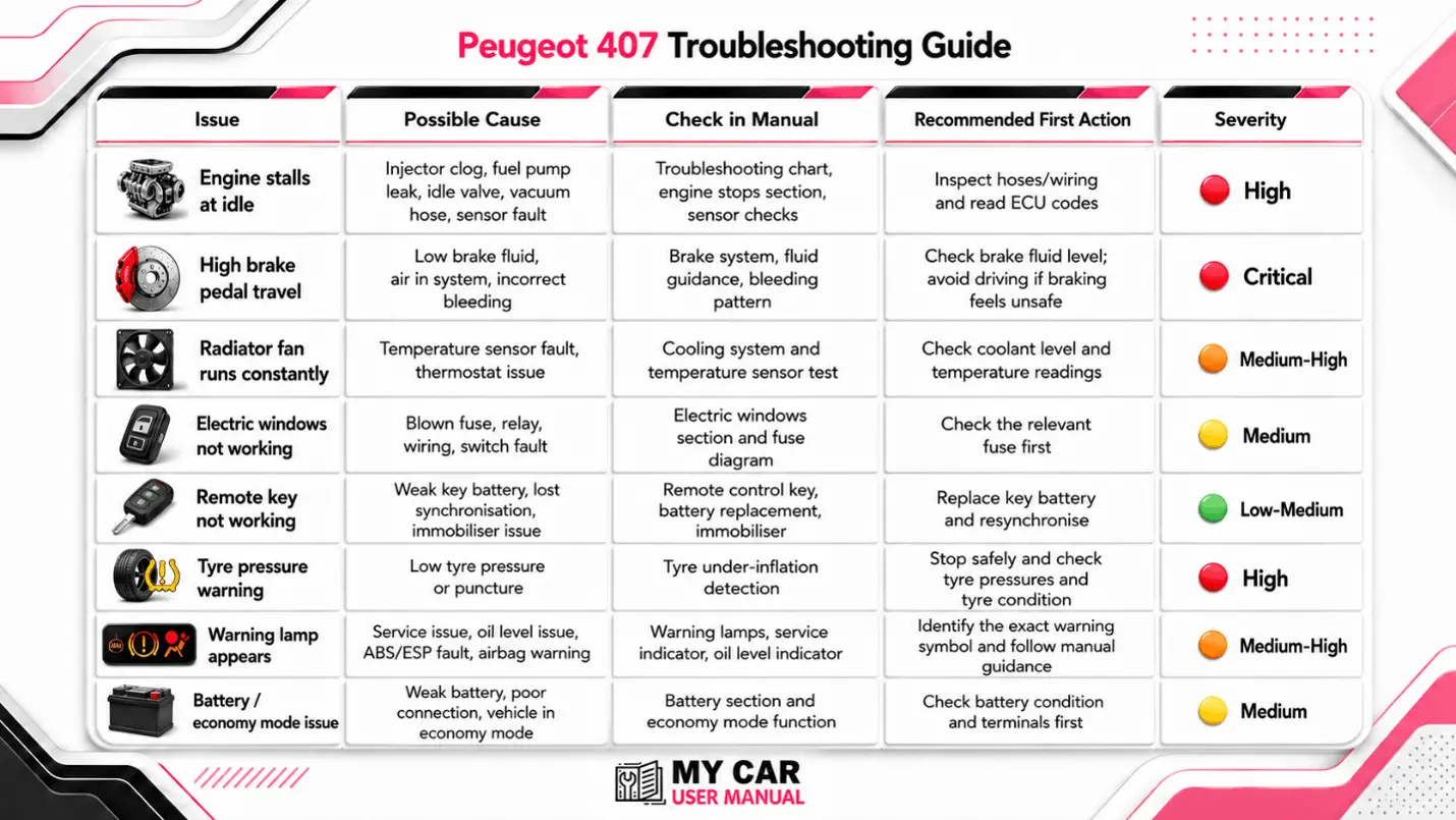 Peugeot 407 User Manual PDF