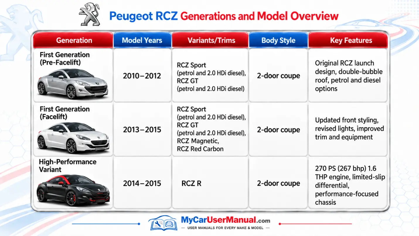 Peugeot Rcz Owner Manual PDF