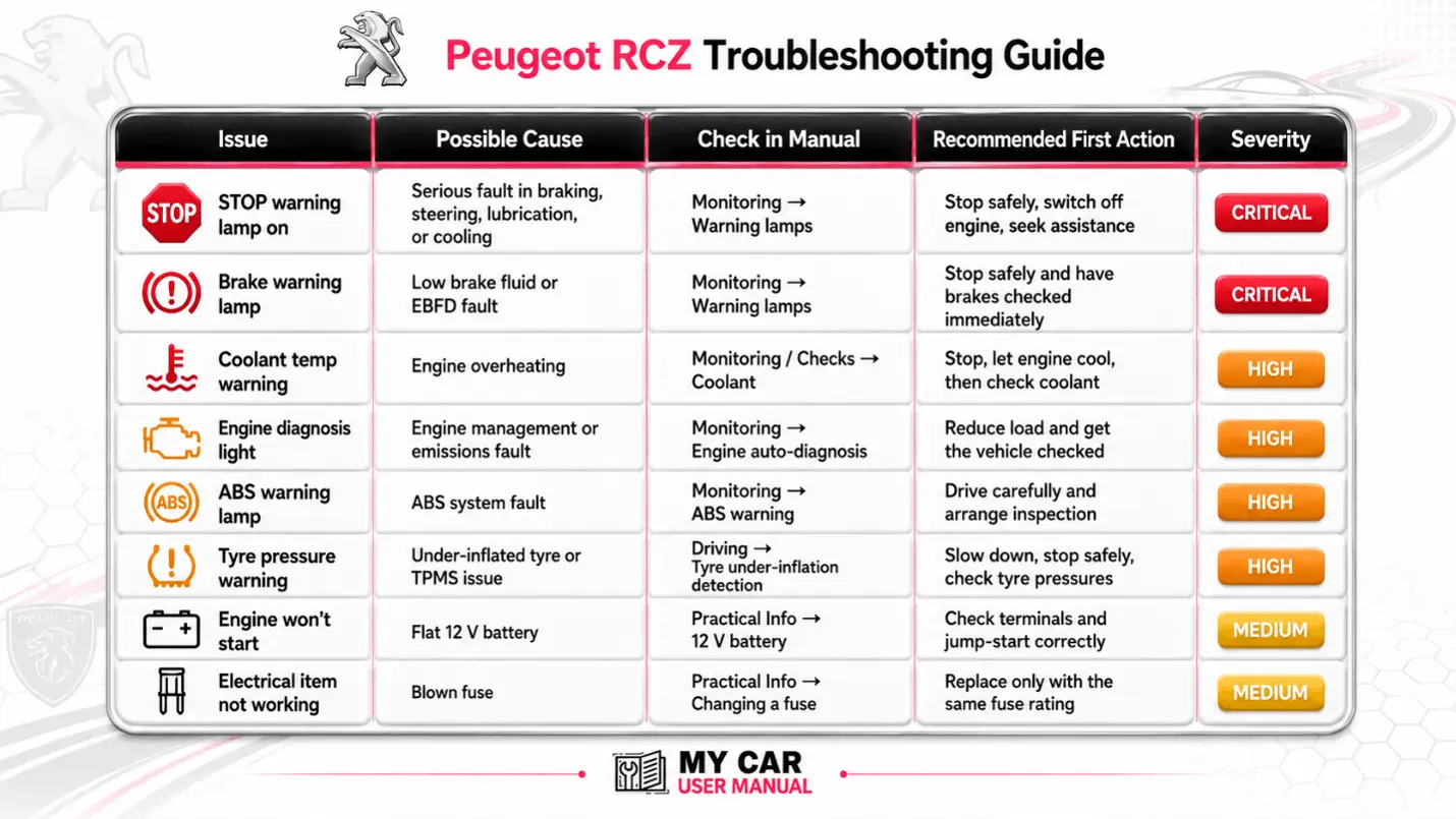 Peugeot Rcz User Manual PDF