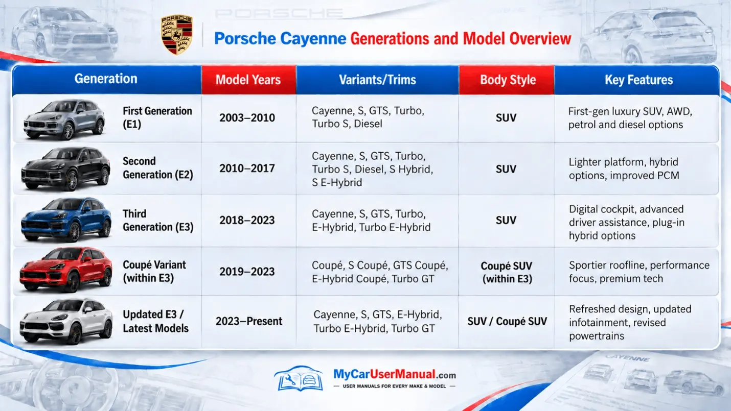 Porsche Cayenne Owner Manual PDF