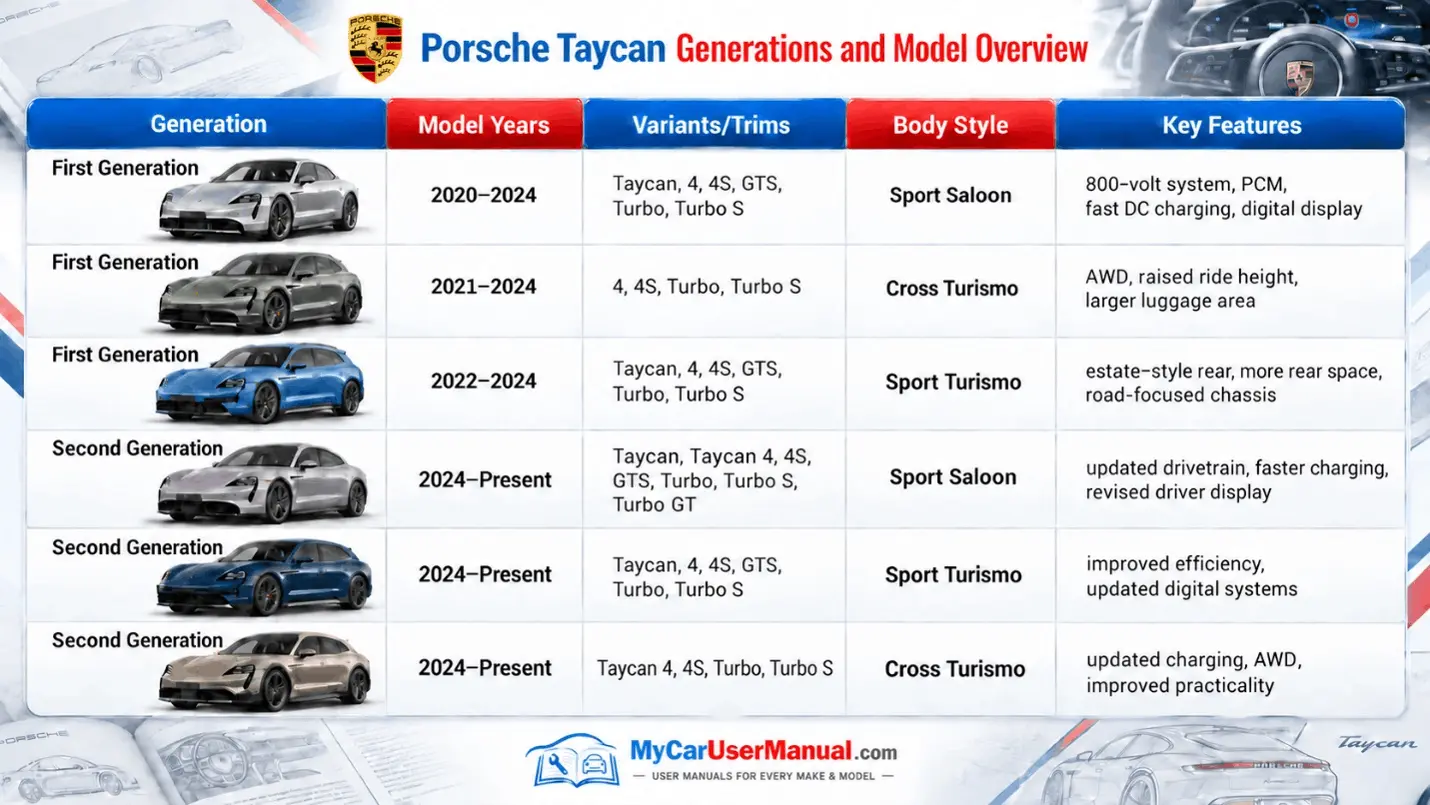 Porsche Taycan Owner Manual PDF