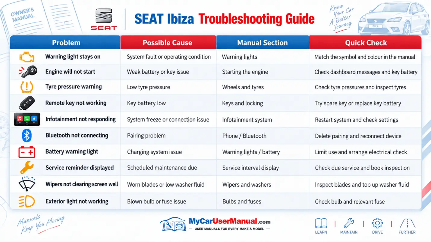 Seat Ibiza Handbook & Service Guide