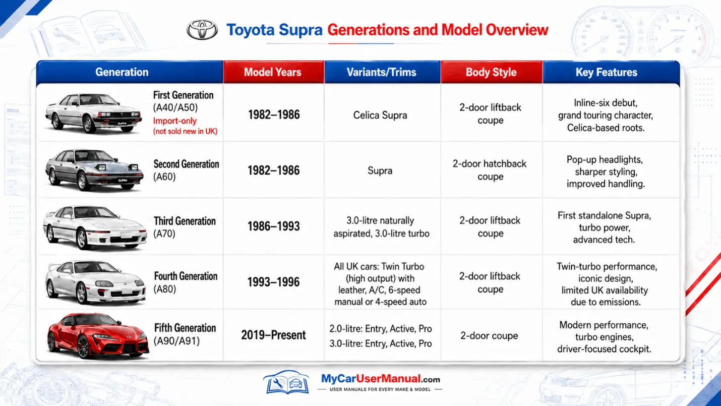 Toyota Supra Owner Manual PDF