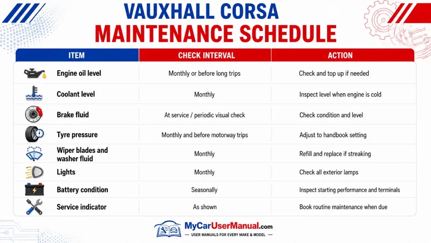 Vauxhall Corsa User Manual PDF