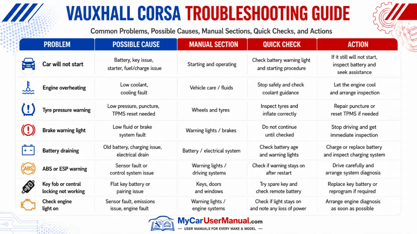 Vauxhall Corsa Handbook & Service Guide
