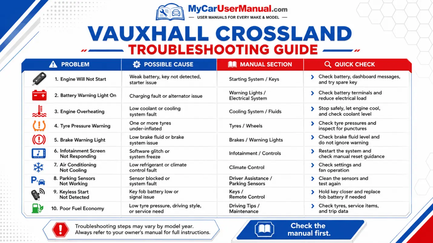Vauxhall Crossland Handbook & Service Guide