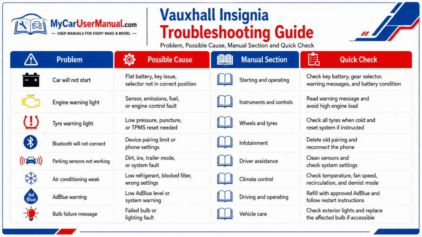 Vauxhall Insignia Handbook & Service Guide