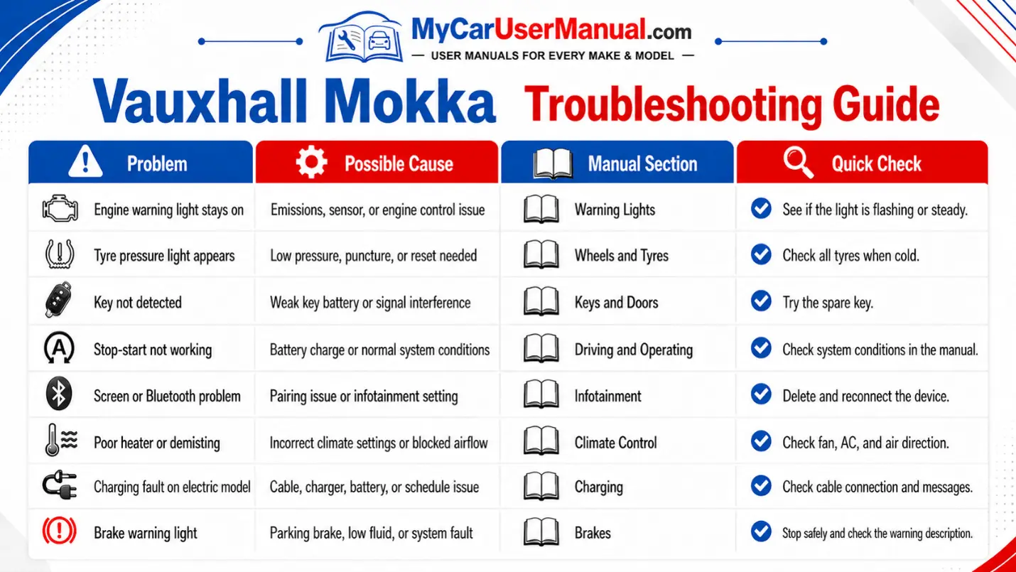 Vauxhall Mokka Handbook & Service Guide