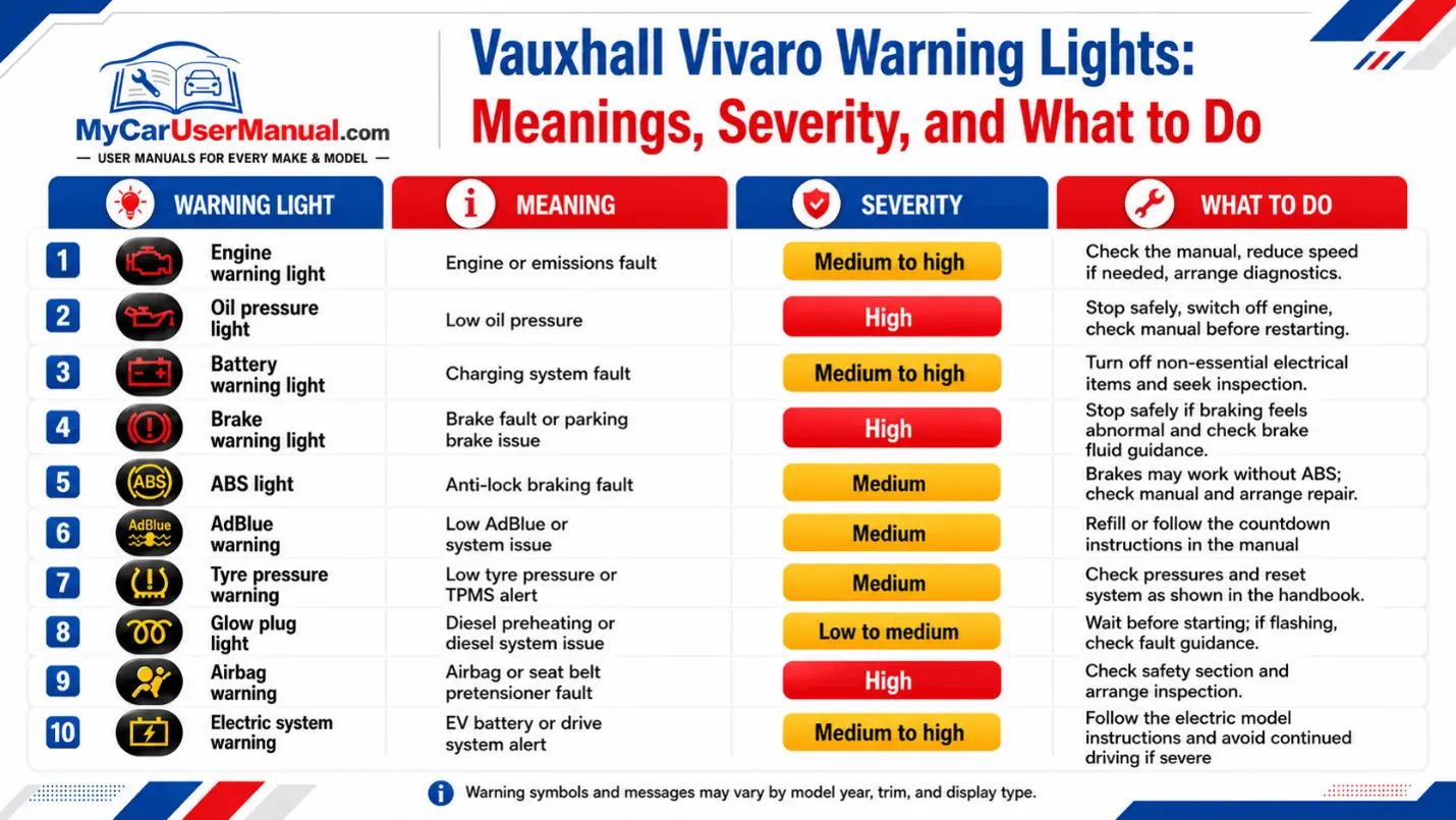 Vauxhall Vivaro User Manual PDF