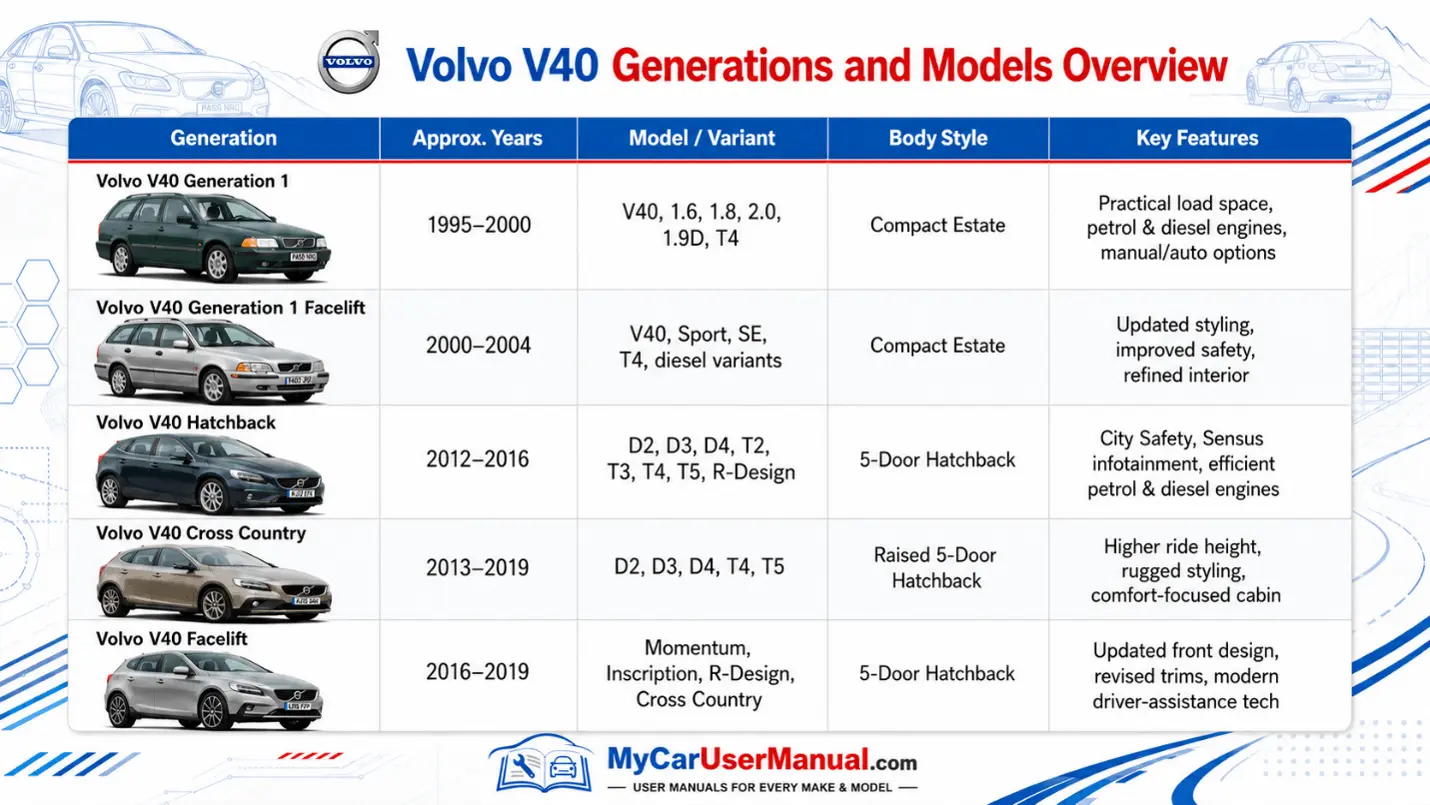 Volvo V40 Owner Manual PDF